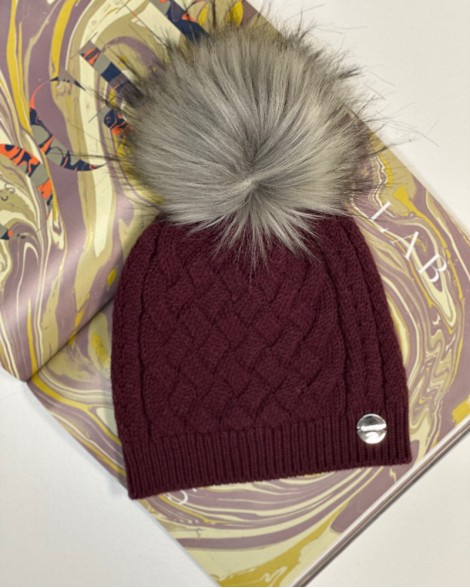 Čepice dámská Calvin Klein fialová pom pom